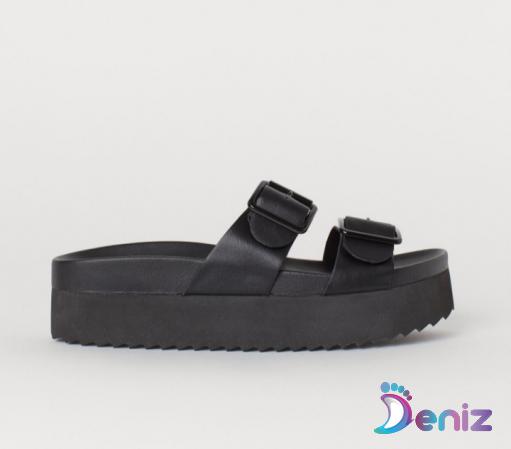 How leather platform sandals black is made?