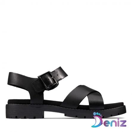 Global market of black leather sandals