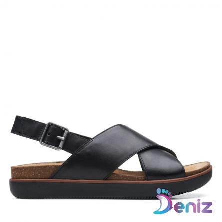 Black leather sandals Global market