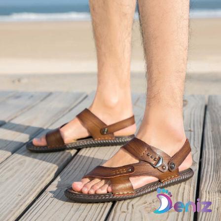 Brown flat leather sandals Main Suppliers