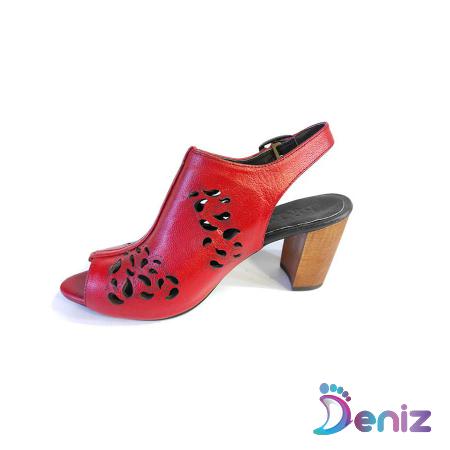 Red Leather Heel Sandals in Bulk Supply