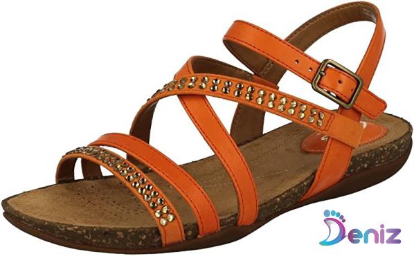 Orange Leather Sandals Wholesale Price